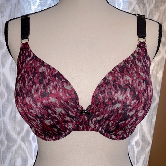 NWOT Sexy Smoothing Bra Mulberry/Gray/Black Print - Picture 2 of 15
